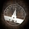 LDS San Antonio Texas Temple Christmas Ornament laying on a Wooden Background
