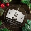 LDS Winter Quarters Nebraska Temple Christmas Ornament with Christmas Decorations