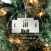 LDS Winter Quarters Nebraska Temple Christmas Ornament hanging on a Tree