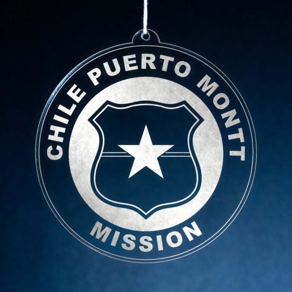 LDS Chile Puerto Montt Mission Christmas Ornament hanging on a Tree