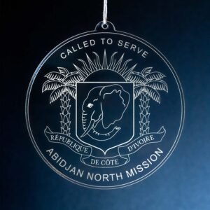 LDS Cote d'Ivoire Abidjan North Mission Christmas Ornament hanging on a Tree