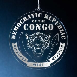 LDS Democratic Republic of the Congo Kinshasa West Mission Christmas Ornament hanging on a Tree