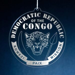 LDS Democratic Republic of the Congo Kolwezi Mission Christmas Ornament hanging on a Tree