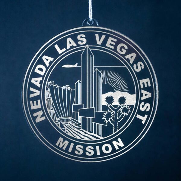 LDS Nevada Las Vegas East Mission Christmas Ornament hanging on a Tree