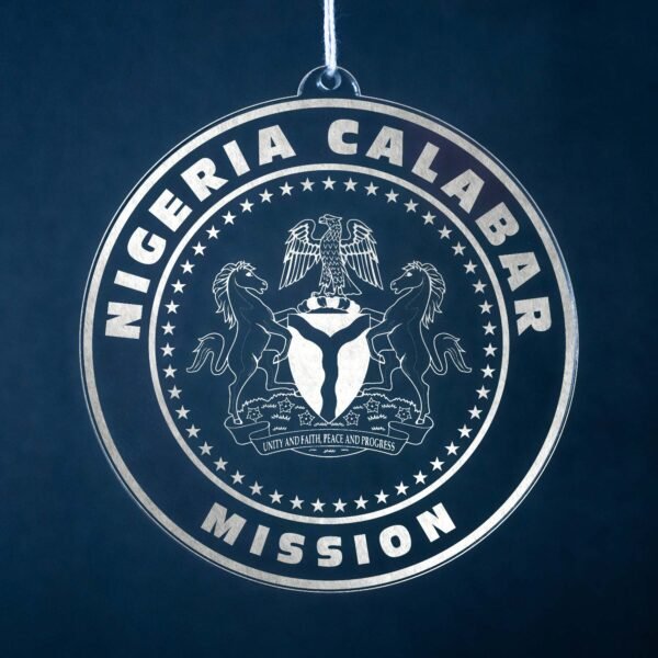 LDS Nigeria Calabar Mission Christmas Ornament hanging on a Tree