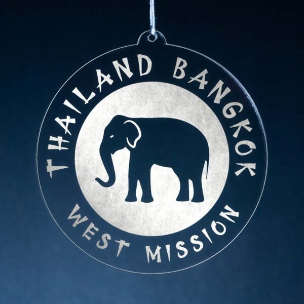 LDS Thailand Bangkok West Mission Christmas Ornament hanging on a Tree