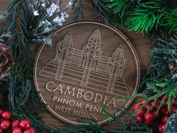 LDS Cambodia Phnom Penh West Mission Christmas Ornament with Christmas Decorations