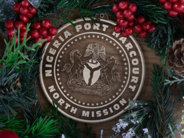 LDS Nigeria Port Harcourt North Mission Christmas Ornament with Christmas Decorations