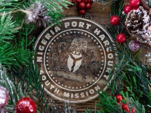 LDS Nigeria Port Harcourt South Mission Christmas Ornament with Christmas Decorations