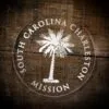 LDS South Carolina Charleston Mission Christmas Ornament laying on a Wooden Background