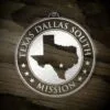LDS Texas Dallas South Mission Christmas Ornament laying on a Wooden Background