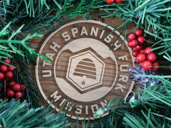 LDS Utah Spanish Fork Mission Christmas Ornament with Christmas Decorations
