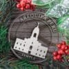 LDS Arequipa Peru Temple Christmas Ornament with Christmas Decorations