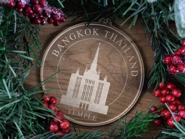 LDS Bangkok Thailand Temple Christmas Ornament with Christmas Decorations