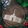 LDS Barcelona Spain Temple Christmas Ornament with Christmas Decorations