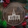 LDS Bogota Colombia Temple Christmas Ornament with Christmas Decorations