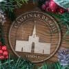 LDS Campinas Brazil Temple Christmas Ornament with Christmas Decorations