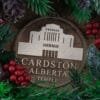 LDS Cardston Alberta Temple Christmas Ornament with Christmas Decorations