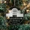 LDS Cardston Alberta Temple Christmas Ornament hanging on a Tree