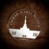 LDS Ciudad Juarez Mexico Temple Christmas Ornament laying on a Wooden Background