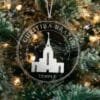 LDS Curitiba Brazil Temple Christmas Ornament hanging on a Tree