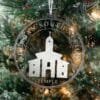 LDS Durban South Africa Temple Christmas Ornament hanging on a Tree