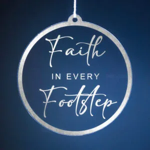 Faith in every footstep Christmas Ornaments | Ward Party and Ministry Gifts