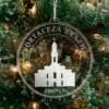 LDS Fortaleza Brazil Temple Christmas Ornament hanging on a Tree