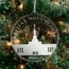 LDS Halifax Nova Scotia Temple Christmas Ornament hanging on a Tree