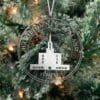 LDS Hamilton New Zealand Temple Christmas Ornament hanging on a Tree