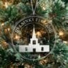 LDS Helsinki Finland Temple Christmas Ornament hanging on a Tree