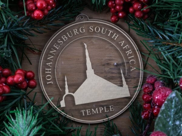 LDS Johannesburg South Africa Temple Christmas Ornament with Christmas Decorations