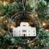 LDS Lima Peru Los Olivos Temple Christmas Ornament hanging on a Tree