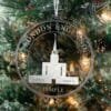 LDS London England Temple Christmas Ornament hanging on a Tree