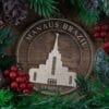 LDS Manaus Brazil Temple Christmas Ornament with Christmas Decorations