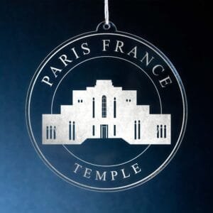 LDS Paris France Temple Christmas Ornament