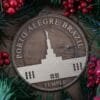 LDS Porto Alegre Brazil Temple Christmas Ornament with Christmas Decorations