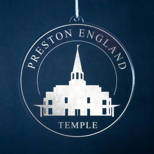 LDS Preston England Temple Christmas Ornament