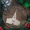 LDS Rio de Janeiro Brazil Temple Christmas Ornament with Christmas Decorations