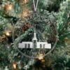 LDS Santiago Chile Temple Christmas Ornament hanging on a Tree