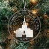 LDS Santo Domingo Dominican Republic Temple Christmas Ornament hanging on a Tree