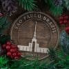 LDS Sao Paulo Brazil Temple Christmas Ornament with Christmas Decorations