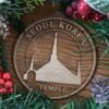 LDS Seoul Korea Temple Christmas Ornament with Christmas Decorations