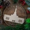 LDS Suva Fiji Temple Christmas Ornament with Christmas Decorations