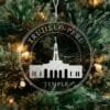 LDS Trujillo Peru Temple Christmas Ornament hanging on a Tree