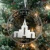 LDS Vancouver British Columbia Temple Christmas Ornament hanging on a Tree