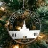 LDS Veracruz Mexico Temple Christmas Ornament hanging on a Tree