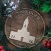 LDS Yigo Guam Temple Christmas Ornament with Christmas Decorations
